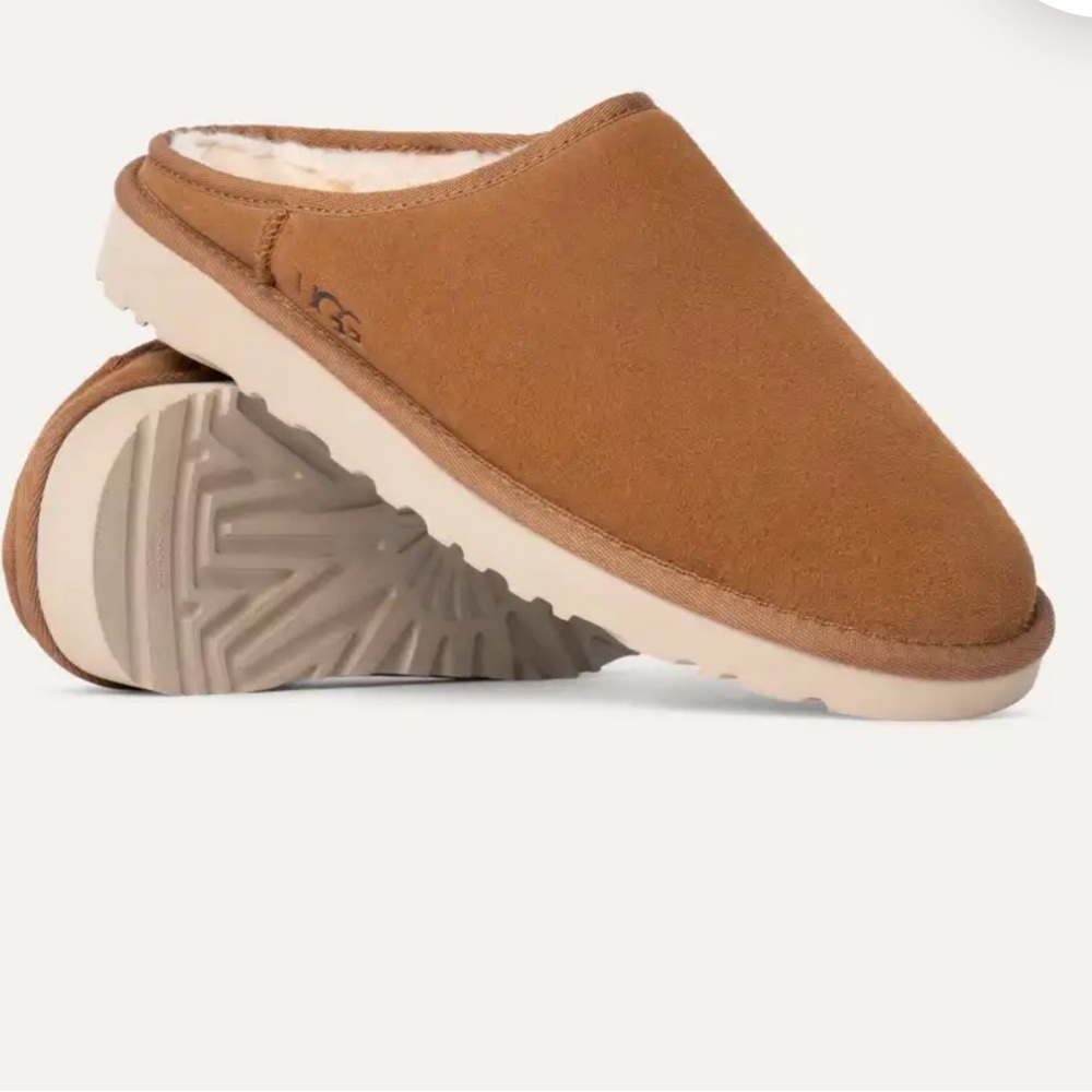 UGG CLASSIC SLIP-ON CHESTNUT Men's Slip On Suede Slippers US Size‎ 10 GUC